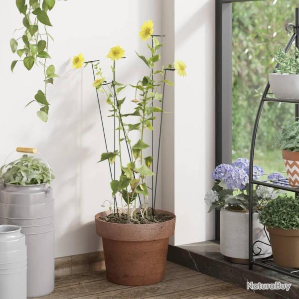 Piquets pour plantes de jardin 20 pcs vert fonc 40 cm acier