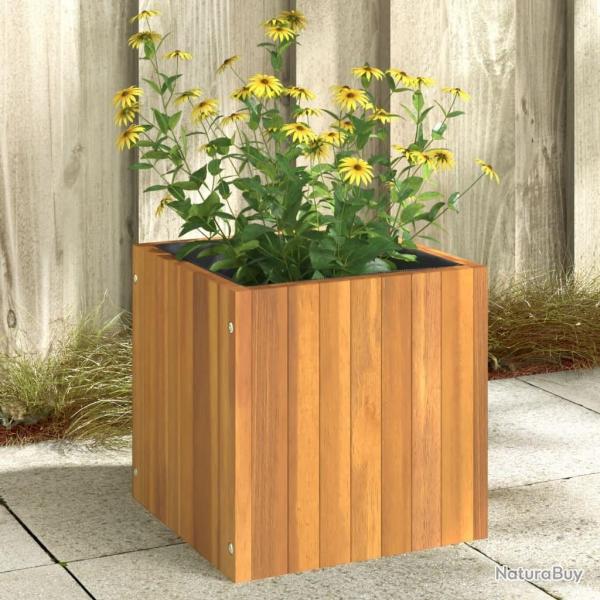 Jardinire 35x35x35 cm bois massif d'acacia