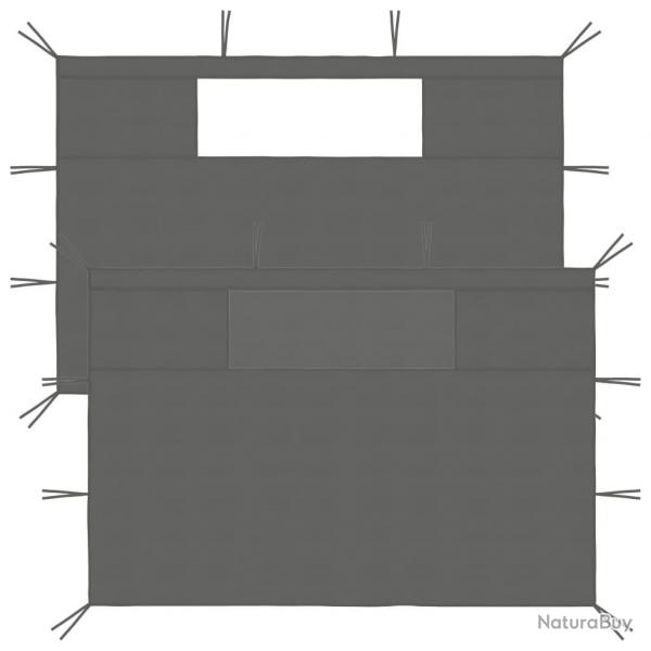 Parois latrales de belvdre avec fentres 2 pcs Anthracite