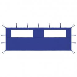 Paroi latérale de belvédère avec fenêtres 6x2 m Bleu
