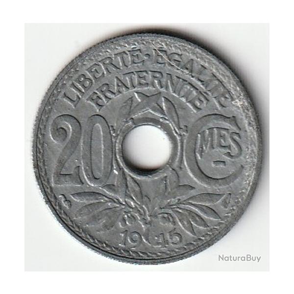 Pice De Monnaie France - 20 centimes Lindauer 1945 Gouvernement Provisoire