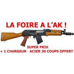 FOIRE A L'AK ! CARABINE WBP AK MINI JACK BOIS CAL.7.62x39 + CHARGEUR 30 COUPS ACIER OFFERT