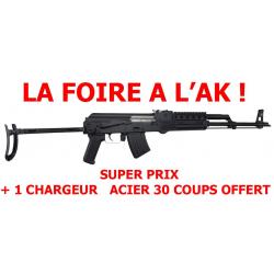 FOIRE A L'AK ! CARABINE WBP AK JACK SYNTHETIQUE CAL.7.62x39 CROSSE RABATABLE + CHARGEUR 30 COUPS ACI