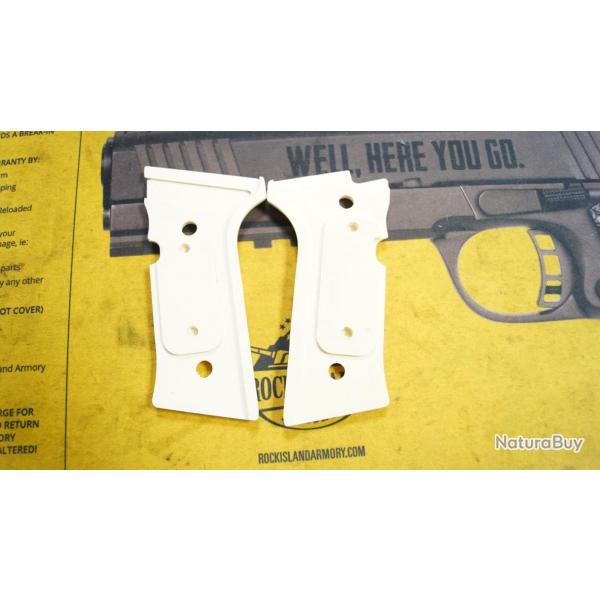 Plaquette Pistolet Beretta 92 Blanc &quot;Nacr&eacute;&quot;  Tacticalmakgrips