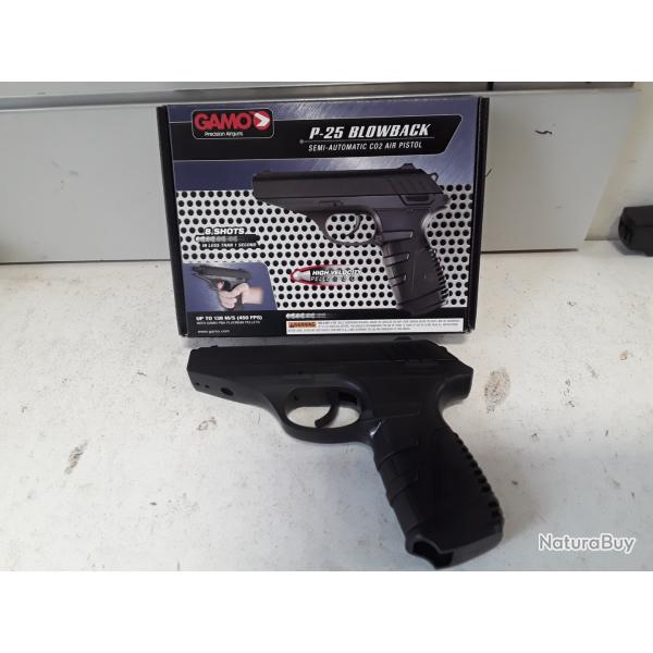 Pistolet a plombs Gamo P-25 BLOWBACK cal.4,5mm Co2 3,98joules