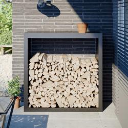 Portant de bois de chauffage anthracite 100x40x100 cm acier alsavelo