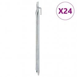 Piquets de tente 24 pcs forme de V 29,5cm Ø20mm acier galvanisé alsavelo