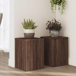 Supports pour plantes 2 pcs chêne marron bois d'ingénierie