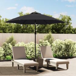 Parasol d'extérieur avec poteau en métal 300 cm Noir