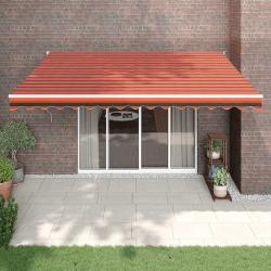 Auvent rétractable automatique orange et marron 4x3 m