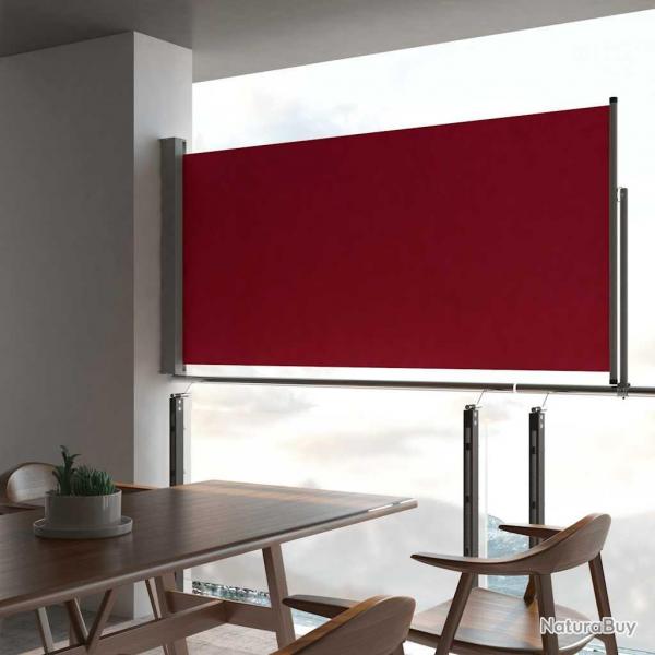 Auvent latral rtractable de patio 120x300 cm Rouge