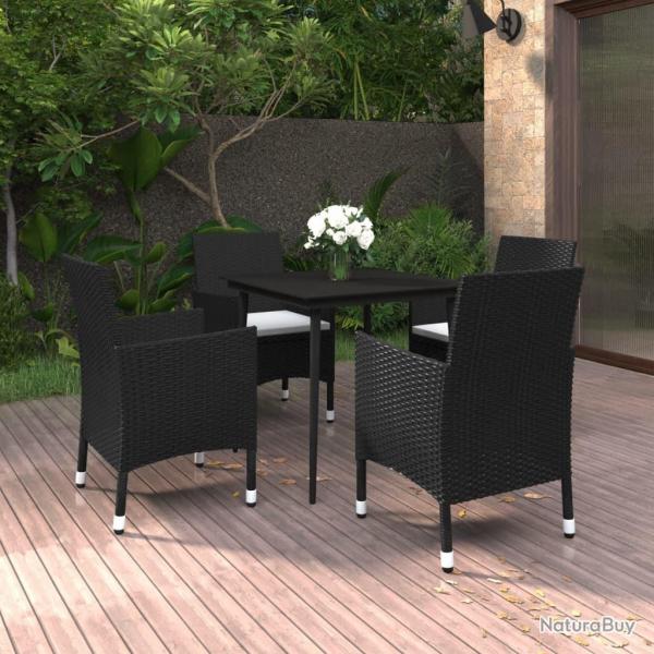 Ensemble  manger de jardin coussins 5 pcs Rsine tresse Verre