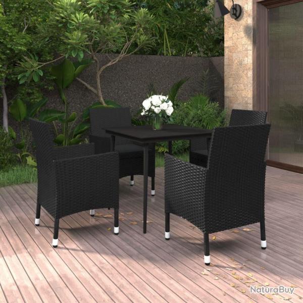 Ensemble  manger de jardin coussins 5 pcs Rsine tresse Verre