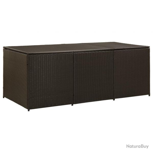 Bote de rangement de jardin rsine tresse 180x90x70 cm marron