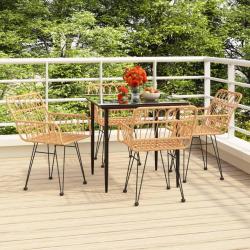 Ensemble à manger de jardin 5pcs Résine tressée