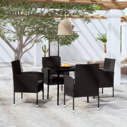 Ensemble à manger de jardin 5 pcs Noir