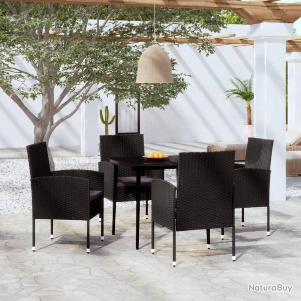 Ensemble  manger de jardin 5 pcs Noir