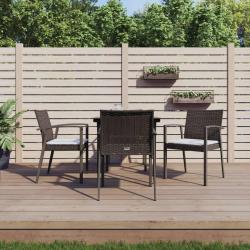Ensemble à manger de jardin 5 pcs coussins résine tressée acier