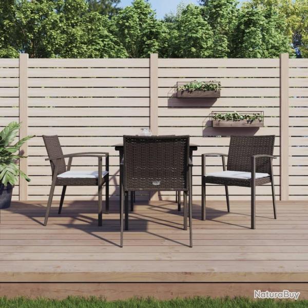 Ensemble  manger de jardin 5 pcs coussins rsine tresse acier