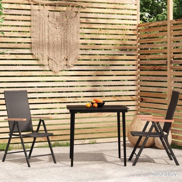 Ensemble  manger de jardin 3 pcs Noir