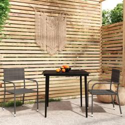 Ensemble à manger de jardin 3 pcs Gris