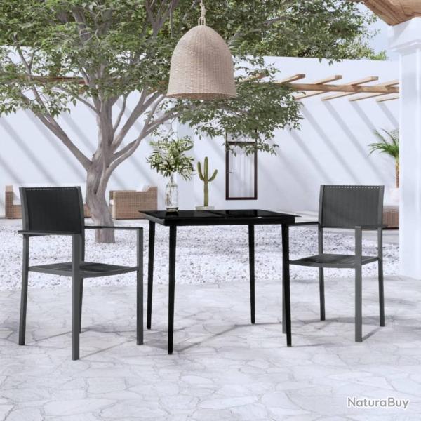 Ensemble  manger de jardin 3 pcs Noir