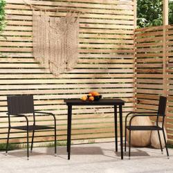 Ensemble à manger de jardin 3 pcs Noir
