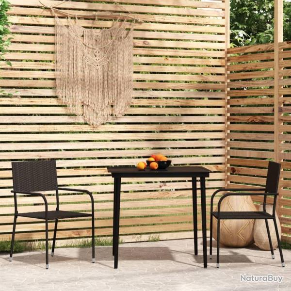Ensemble  manger de jardin 3 pcs Noir