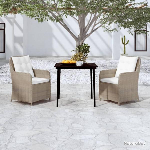 Ensemble  manger de jardin 3 pcs Marron