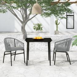 Ensemble à manger de jardin 3 pcs Gris