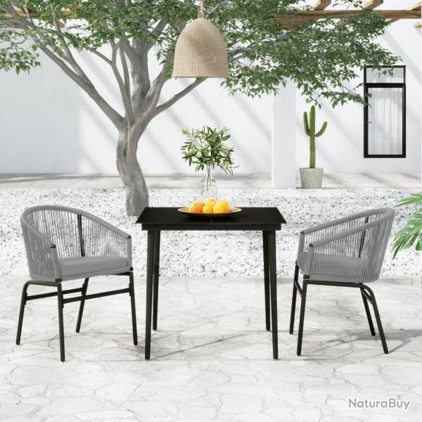 Ensemble  manger de jardin 3 pcs Gris