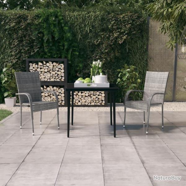 Ensemble  manger de jardin 3 pcs Gris et noir
