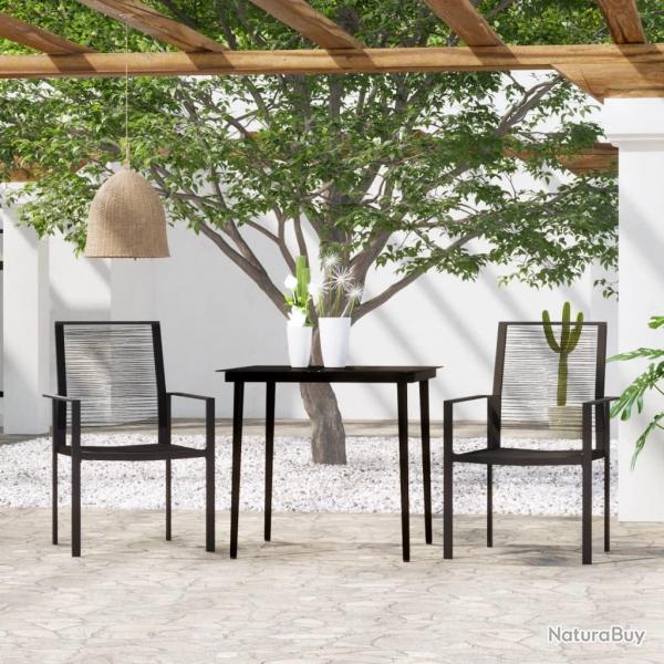 Ensemble  manger de jardin 3 pcs Noir