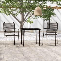Ensemble à manger de jardin 3 pcs Noir