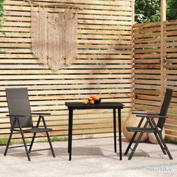 Ensemble  manger de jardin 3 pcs Noir