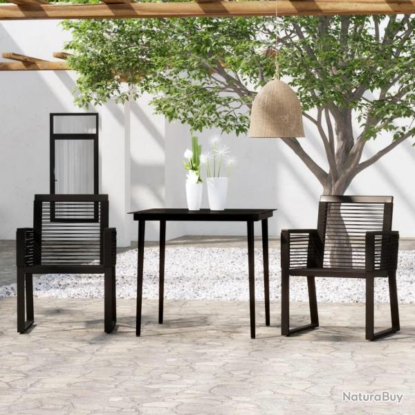 Ensemble  manger de jardin 3 pcs Noir