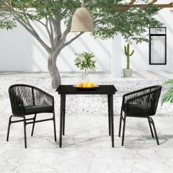 Ensemble à manger de jardin 3 pcs Noir