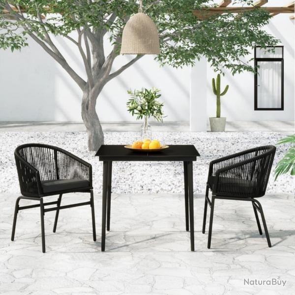 Ensemble  manger de jardin 3 pcs Noir