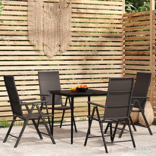 Ensemble  manger de jardin 5 pcs Noir