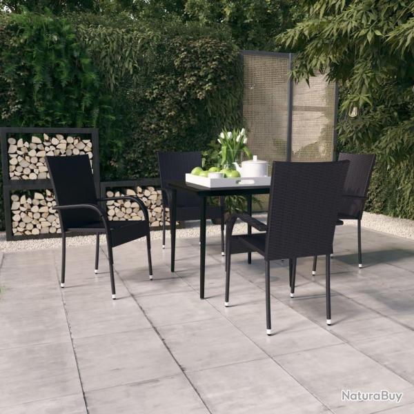 Ensemble  manger de jardin 5 pcs Noir
