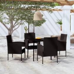 Ensemble à manger de jardin 5 pcs Noir