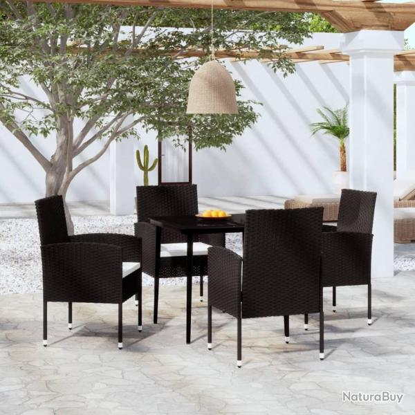 Ensemble  manger de jardin 5 pcs Noir