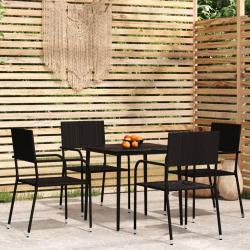 Ensemble à manger de jardin 5 pcs Noir