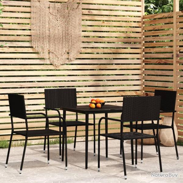 Ensemble  manger de jardin 5 pcs Noir