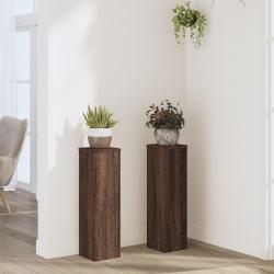 Supports pour plantes 2 pcs chêne marron bois d'ingénierie
