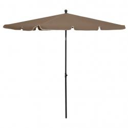 Parasol de jardin avec mât 210x140 cm Taupe