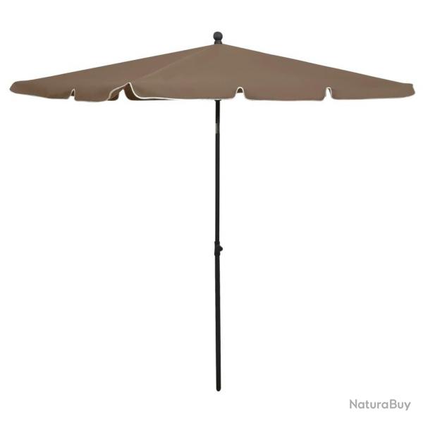 Parasol de jardin avec mt 210x140 cm Taupe