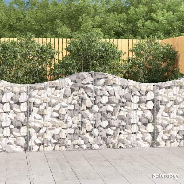 Paniers  gabions arqus 2 pcs 200x30x100/120 cm Fer galvanis