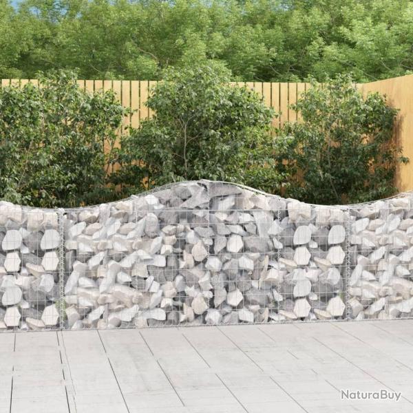 Paniers  gabions arqus 2 pcs 200x30x80/100 cm Fer galvanis