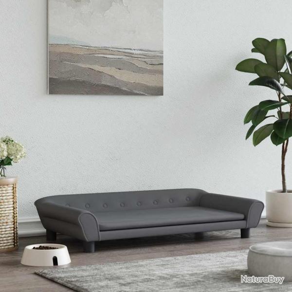 Lit pour chien gris fonc 100x50x21 cm velours